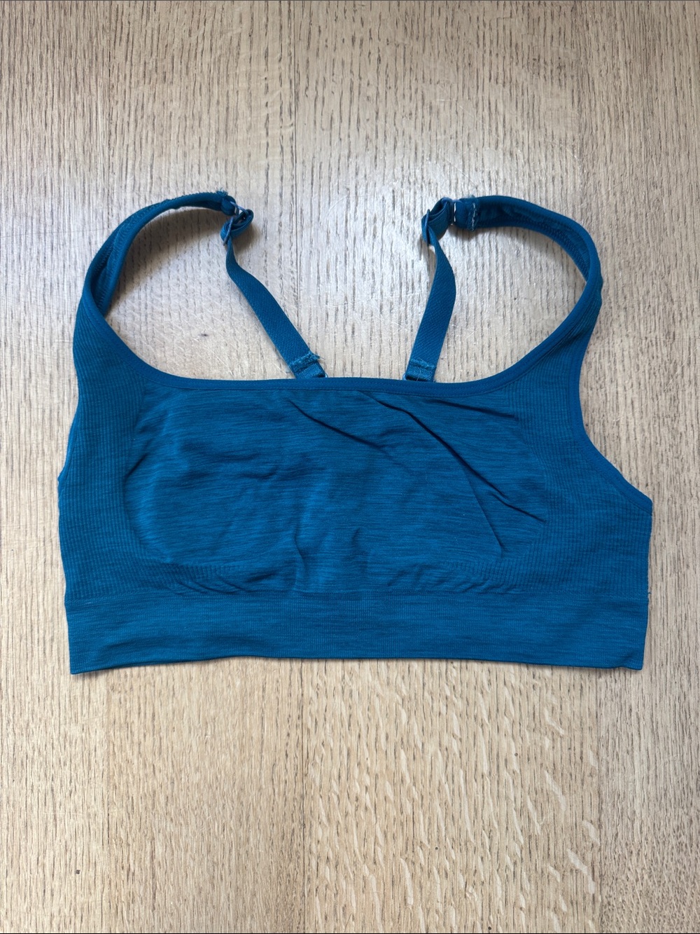 Athleta Teal Scoop-Back Seamless Sports Bralette